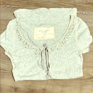 Abercrombie&Fitch grey beaded shirt